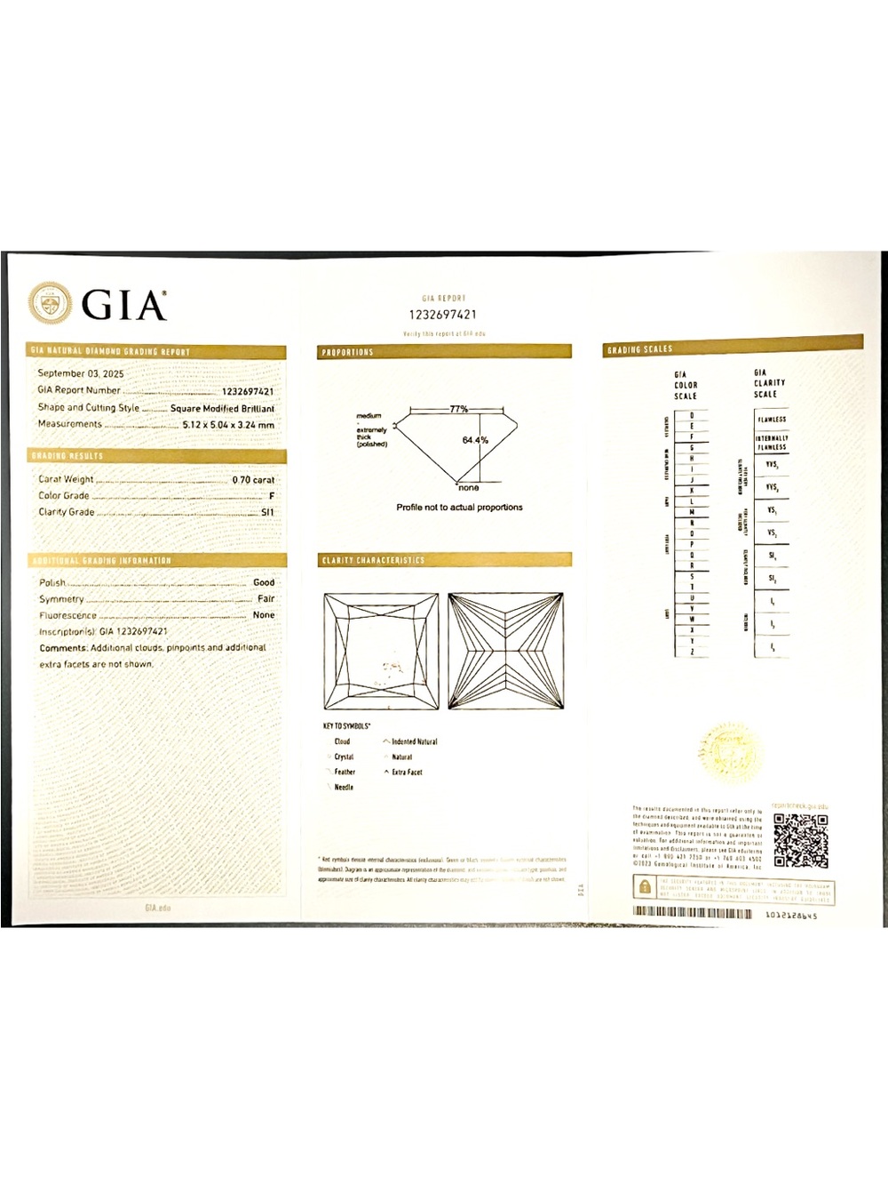 Princess Cut Natural Loose Diamond - Picture 4 of 4